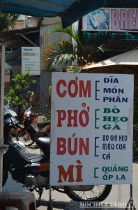 Menú típico en Vietnam.